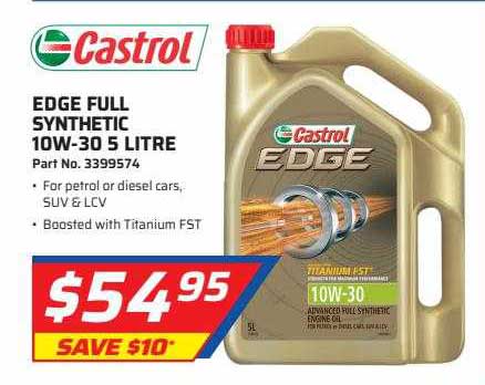 Auto One Edge Full Synthetic 10w-30 5 Litre Castrol