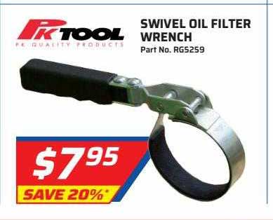 Auto One Pk Tool Swivel Oil Filter Wrench