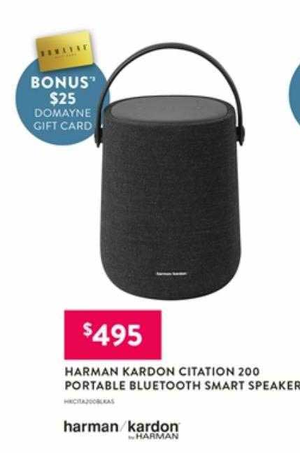 Domayne Harman Kardon Citation 200 Portable Bluetooth Smart Speaker