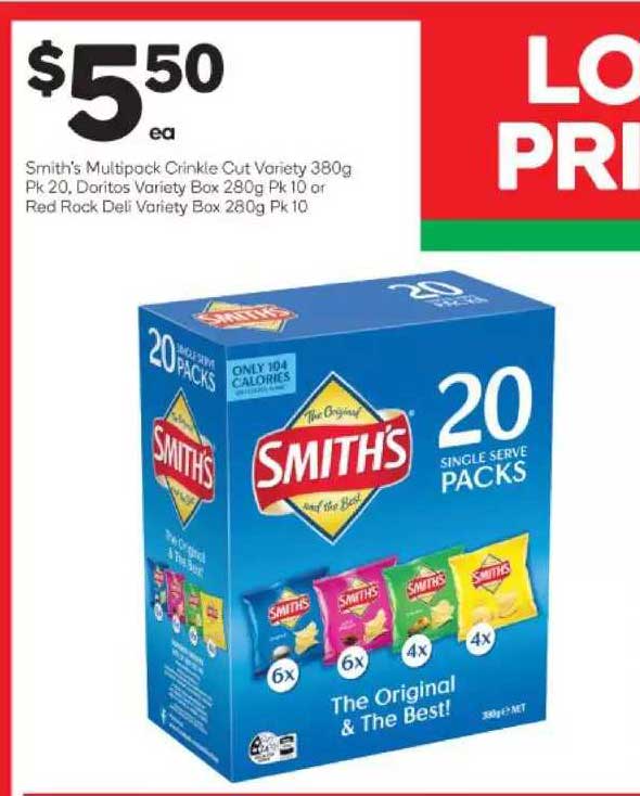 Smiths Multipack Crinkle Cut Variety Offer at Woolworths