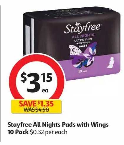 STAYFREE® All Nights Pads With Wings