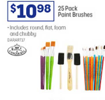 25 Pack Paint Brushes 11631 