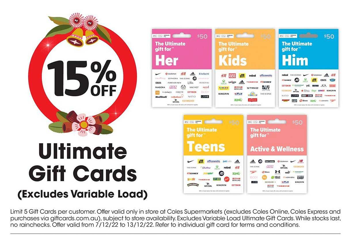 travel gift cards coles