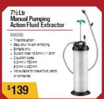 Burson Auto Parts 7 1-2 Ltr Manual Pumping Action Fluid Extractor