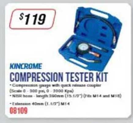 Burson Auto Parts Kincrome Compression Tester Kit