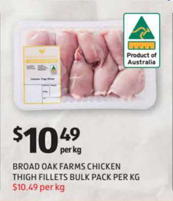 ALDI Broad Oak Farms Chicken Thigh Fillets Bulk Pack