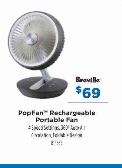 Betta Popfan Rechargeable Portable Fan Breville