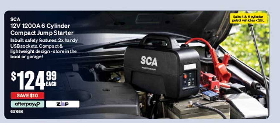 SCA Compact Jump Starter 12V 1200A 6 Cylinder