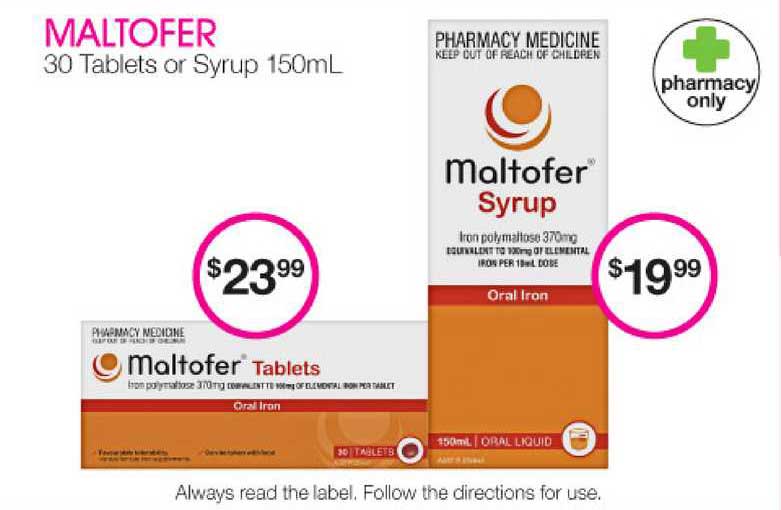 Priceline Maltofer 30 Tablets Or Syrup 150ml