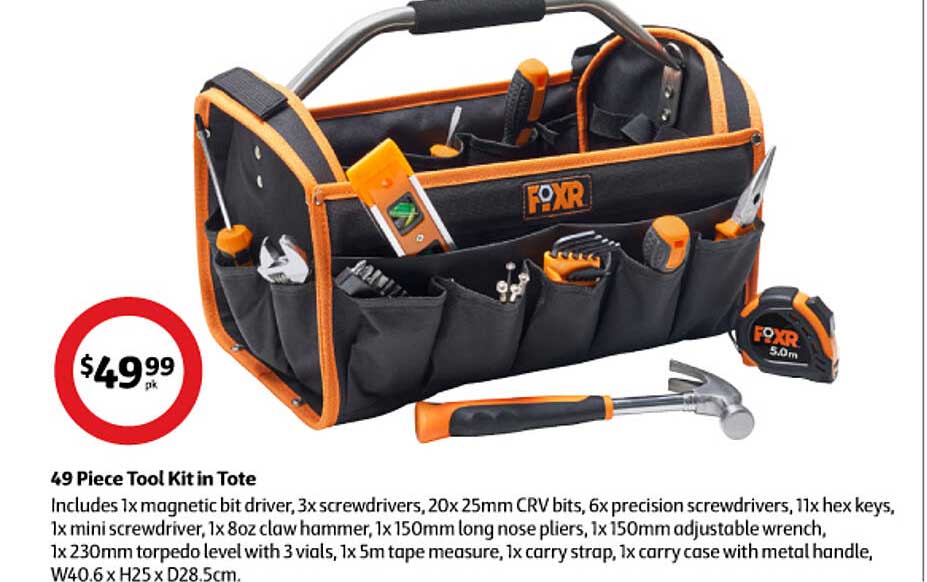 Coles 49 Pieces Tool Kit In Tote