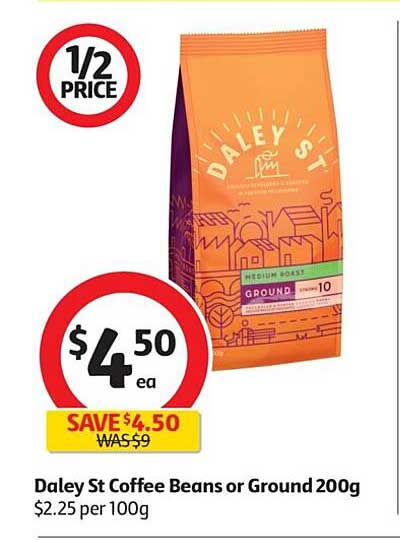 Coles Daley St Coffee Beans Or Ground 200g