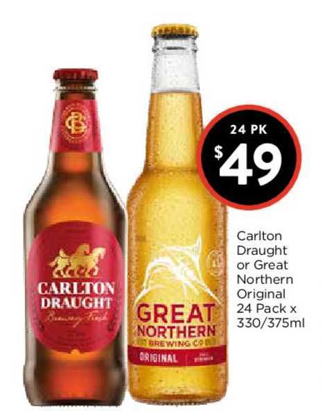 FoodWorks Carlton Draught Or Great Northern Original