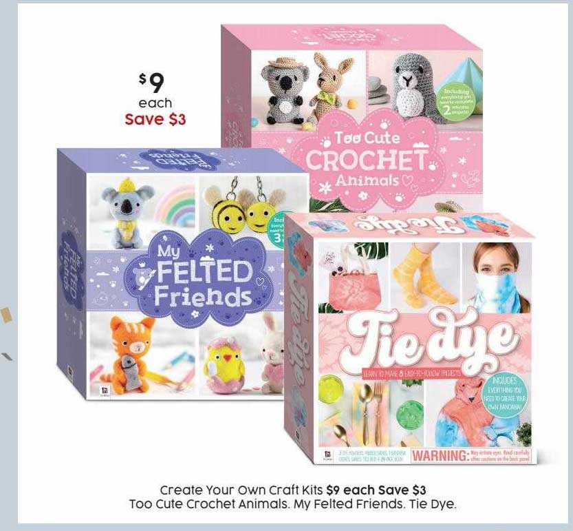 Target Create Your Own Craft Kits, Too Cute Crochet Animals, My Felted Frands, Tie Dye