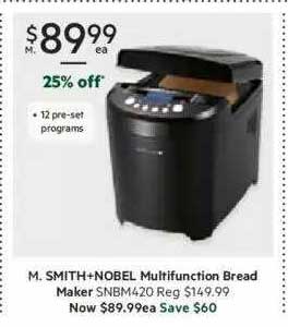 Harris Scarfe M. Smith+nobel Multifunction Bread Maker