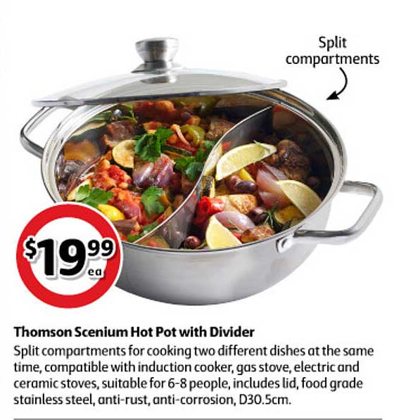 Coles Thomson Scenium Hot Pot With Divider