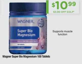 Wagner Super Bio Magnesium 100 Tablets Offer at Chemist Warehouse ...