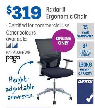 Officeworks Pago Radar II Ergonomic Chair