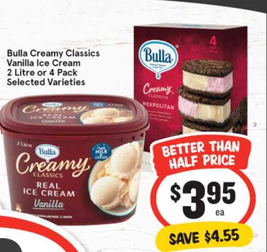 IGA Bulla Creamy Classics Vanilla Ice Cream