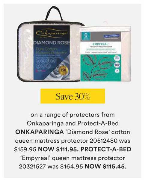 David Jones A Range Of Protectors From Onkaparinga 'Diamond Rose' Cotton Queen Mattress Protector