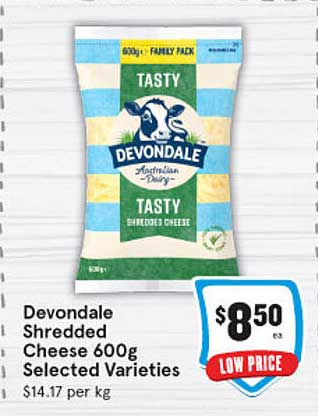 IGA Devondale Shredded Cheese 600g