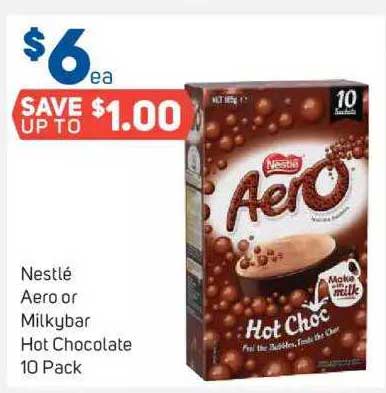 Foodland Nestlé Aero Or Milkybar Hot Chocolate 10 Pack