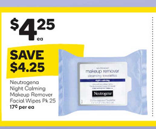 Woolworths Neutrogena Night Calming Makeup Remover Facial Wipes