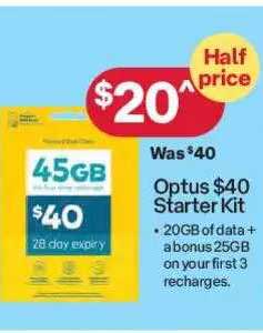 Australia Post Optus $40 Starter Kit