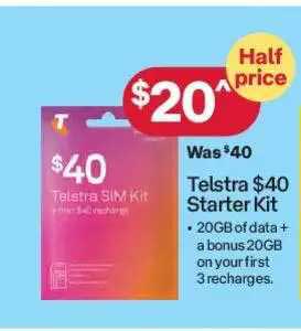 Australia Post Telstra $40 Starter Kit