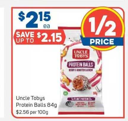 Foodland Uncle Tobys Protein Balls 84g