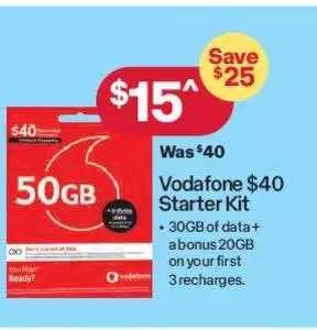 Australia Post Vodafone $40 Starter Kit
