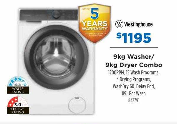 Betta Westinghouse Washer, Dryer Combo