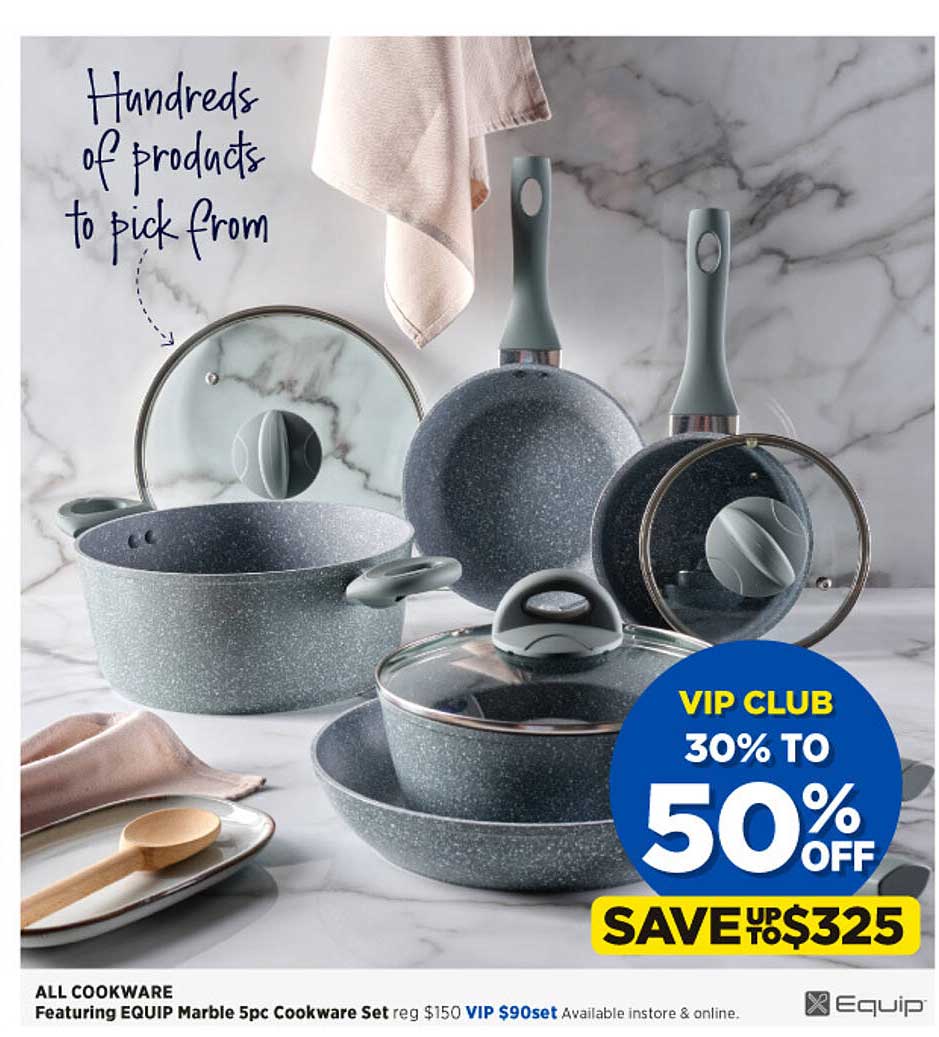 Cookware Featuring Equip Marble 5pc Cookware Set Offer at Spotlight ...