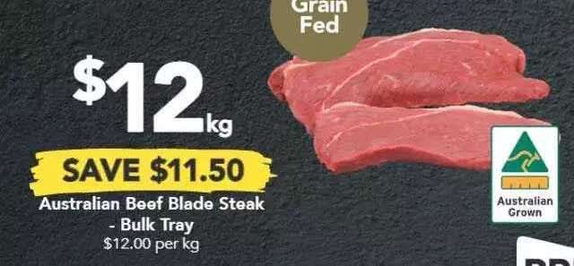 Drakes Australian Beef Blade Steak - Bulk Tray