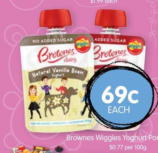 Spudshed Brownes Wiggles Yoghurt Pouches
