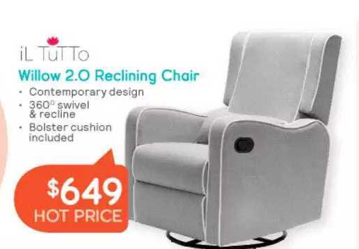 Il Tutto Willow 2 0 Reclining Chair, Baby Bunting Recliner Chairs
