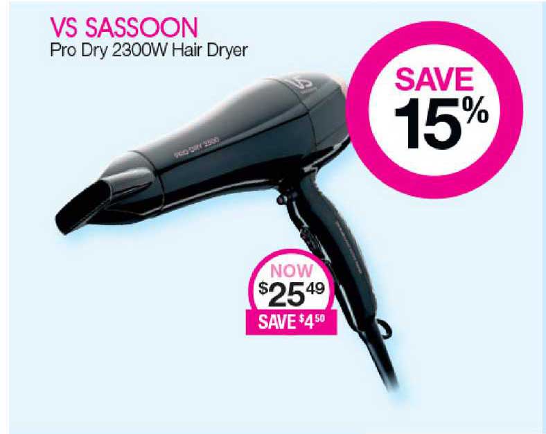 Priceline VS Sassoon Pro Dry 2300W Hair Dryer