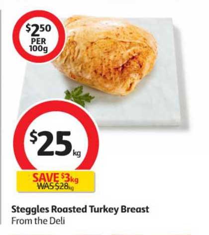 Coles Steggles Roasted Turkey Breast