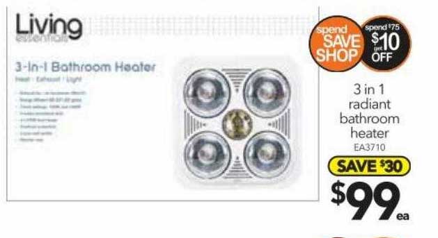 Cheap As Chips 3in1 Radiant Bathroom Heater