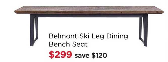 Early Settler Belmont Ski Leg Dining Bench Seat