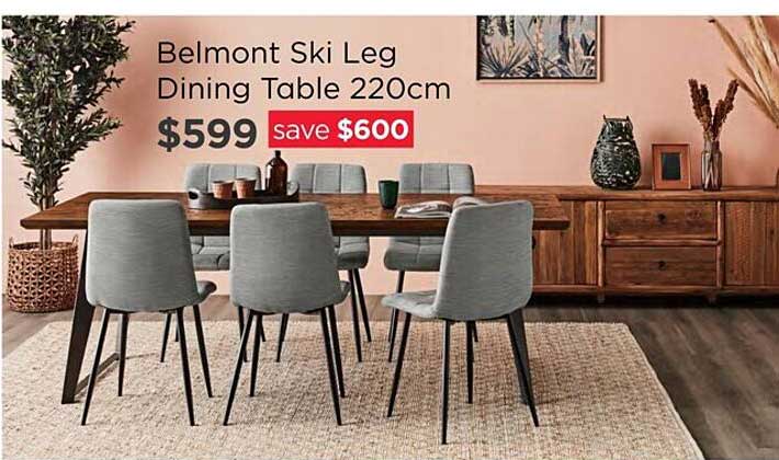 Early Settler Belmont Ski Leg Dining Table