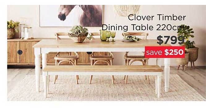 Early Settler Clover Timber Dining Table