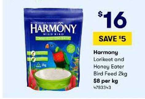 BIG W Harmony Lorikeet And Honey Eater Bird Feed 2kg