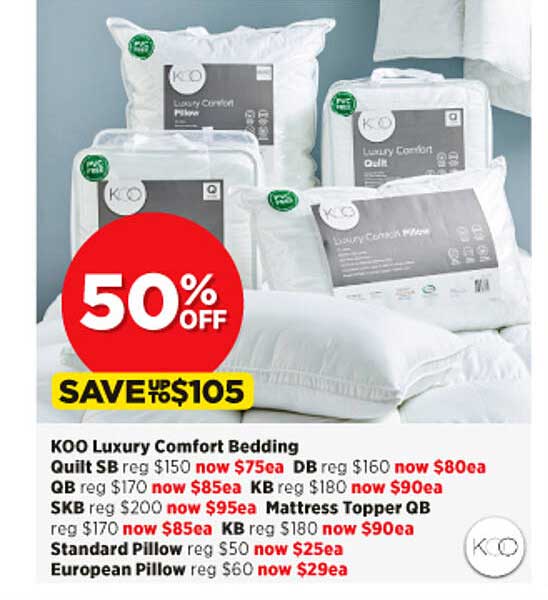 Spotlight Koo Luxury Comfort Bedding
