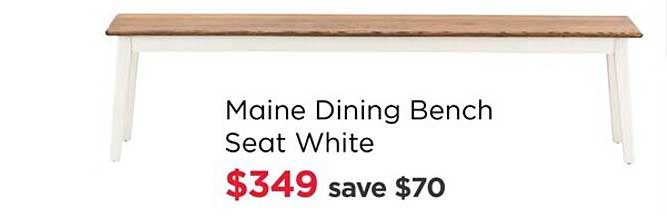 Early Settler Maine Dining Bench Seat White