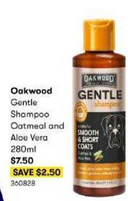 BIG W Oakwood Gentle Shampoo Oatmeal And Aloe Vera 280ml