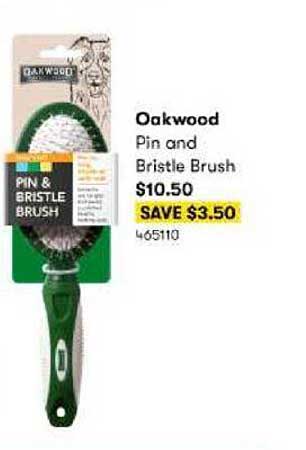 BIG W Oakwood Pin And Bristle Brush