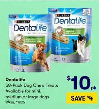 BIG W Purina Dentalife 58-Pack Dog Chew Treats