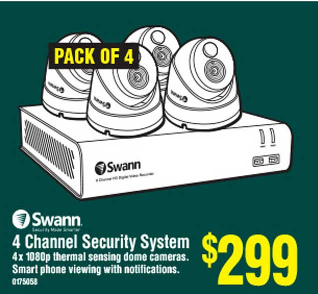Bunnings Warehouse Swann 4 Channel Security System