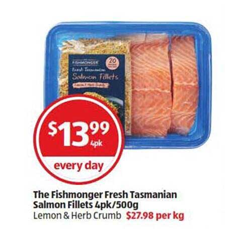 ALDI The Fismonger Fresh Tasmanian Salmon Fillets