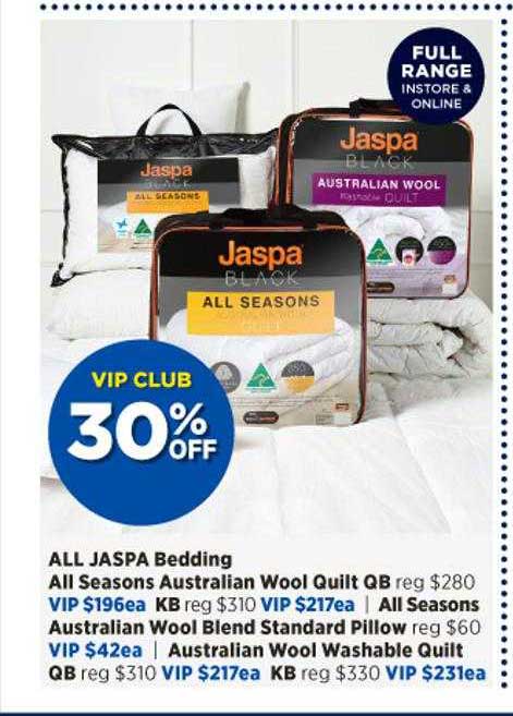 Spotlight Jaspa Bedding, All Seasons Australian Wool Quilt Qb, All Seasons Australian Wool Blend Standard Pillow, Australian Wool Washable Quilt
